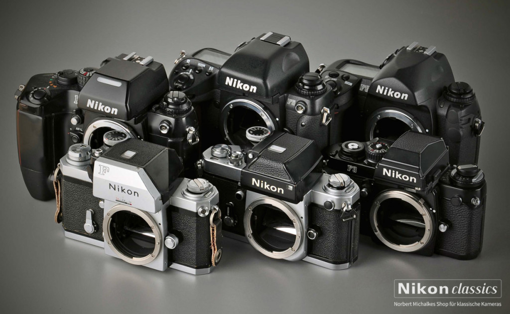 Familienfoto: Nikon F (1959) bis F6 (2004)