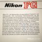 Preview: Nikon FG, german book