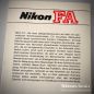 Preview: Nikon FA, german book