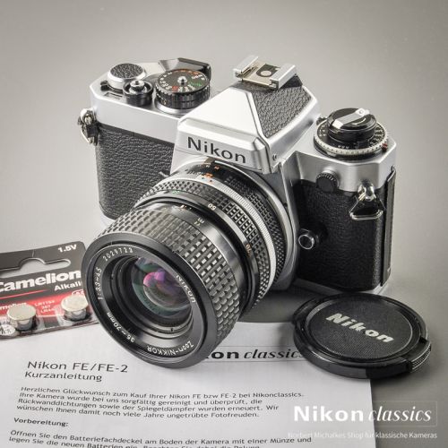Nikon FE mit Zoom-Nikkor 35-70/3,3-4,5 Starter-Set