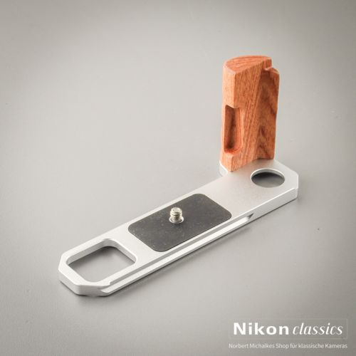 Preview: Handgriff für Nikon F mit Arca Swiss Stativplatte, silber (Neuware)