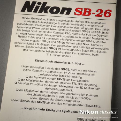 Nikon SB-26, german book