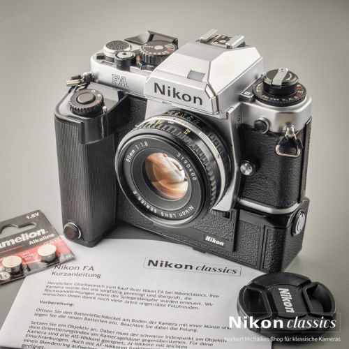 Nikon FA mit MD-15 und 50/1,8 AIS (Zustand A/A-)