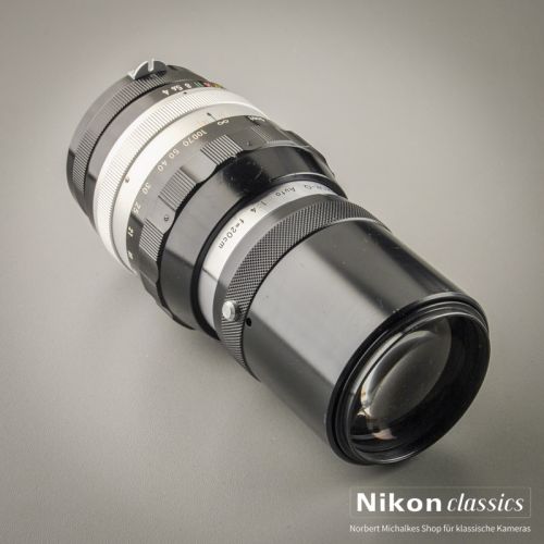 Nikon Nikkor-Q Auto 200/4 nonAI Nippon Kogaku "Berg-und-Tal"  (Zustand A-)