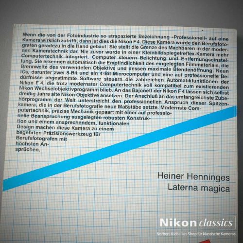 Preview: Nikon F4, Buch von Heiner Henninges
