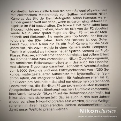 Preview: Nikon F4, german book
