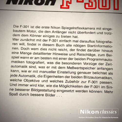 Nikon F301, Buch von Michael Huber