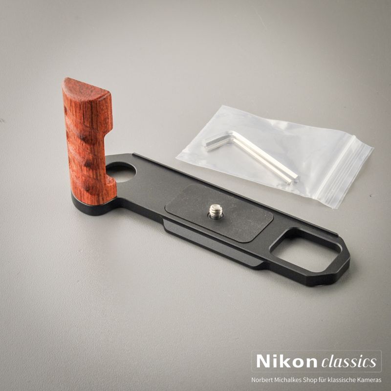 Handgriff für Nikon F mit Arca Swiss Stativplatte, schwarz (Neuware)