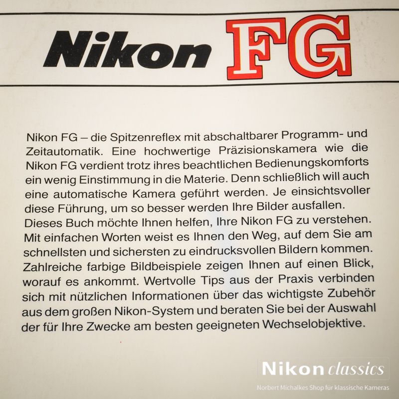 Nikon FG, german book