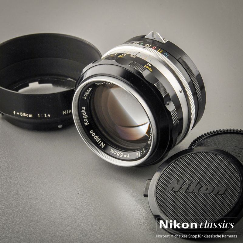 Nikon Nikkor-S Auto 5,8cm/1,4 nonAI "Berg-und-Tal" (Zustand A-)