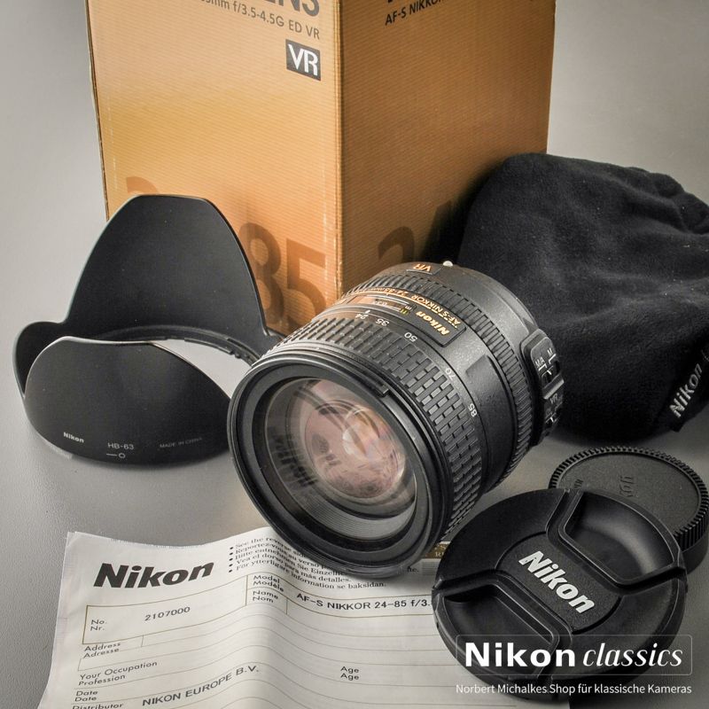 Nikon AF-S Zoom-Nikkor 24-85/3,5-4,5 G ED VR (Zustand A) OVP