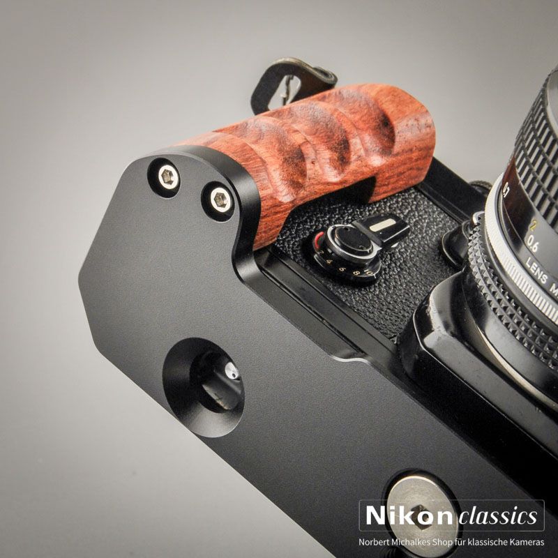Handgriff für Nikon F2 mit Arca Swiss Stativplatte, schwarz (Neuware)