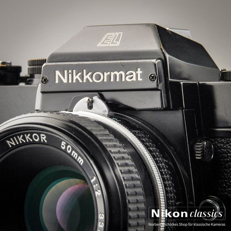 Nikkormat EL schwarz mit Nikkor 50/2,0 (Zustand AB)