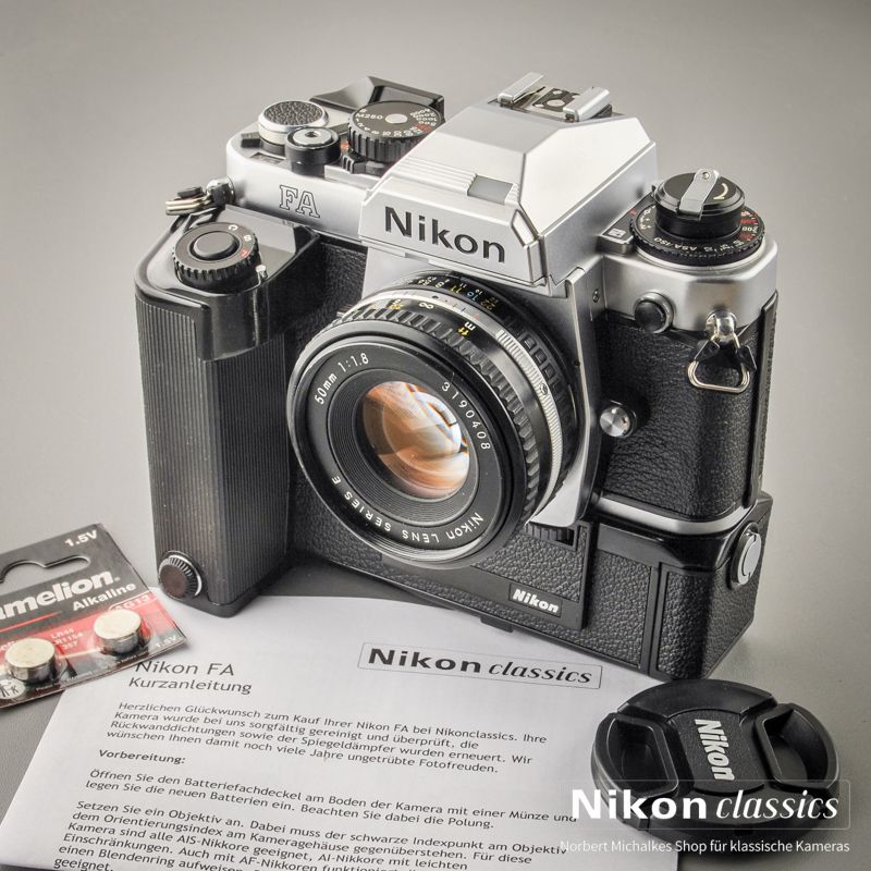 Nikon FA mit MD-15 und 50/1,8 AIS (Zustand A/A-)