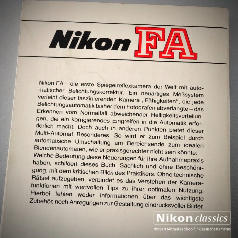 Nikon FA, german book