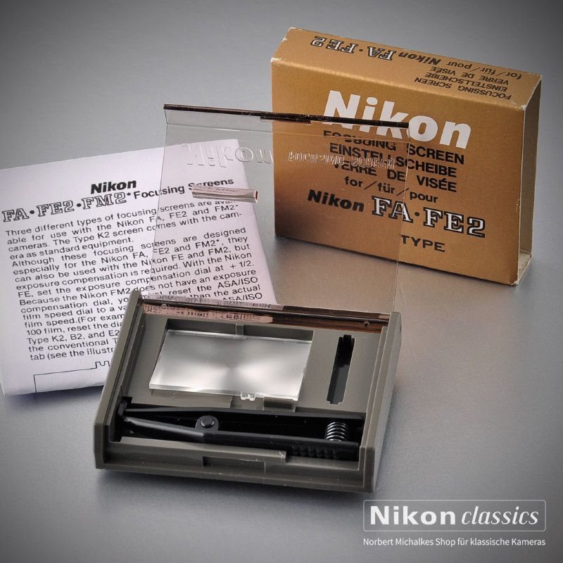 Einstellscheibe für Nikon FE/FM2/FE2/FA Type E2 (Gitterlinien)